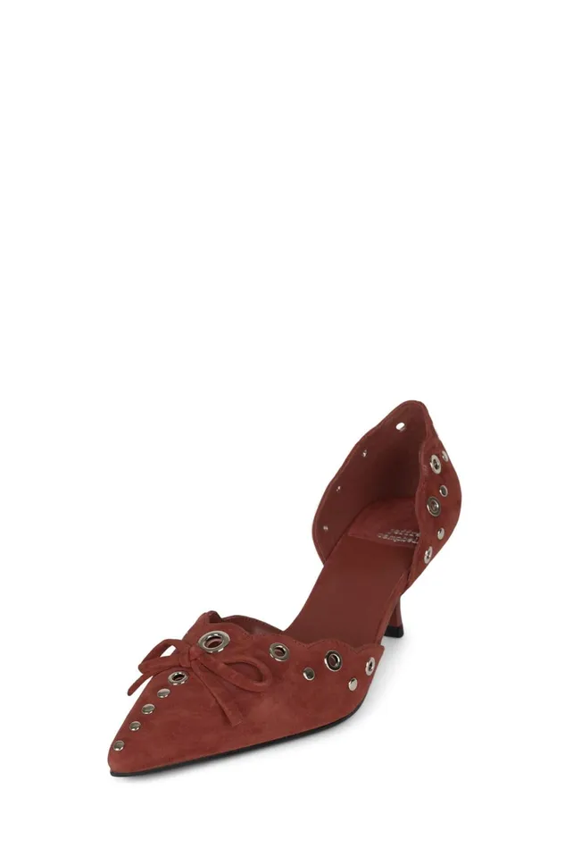 Women Jeffrey Campbell Pump GRATIFIED Light Brown Suede Silver