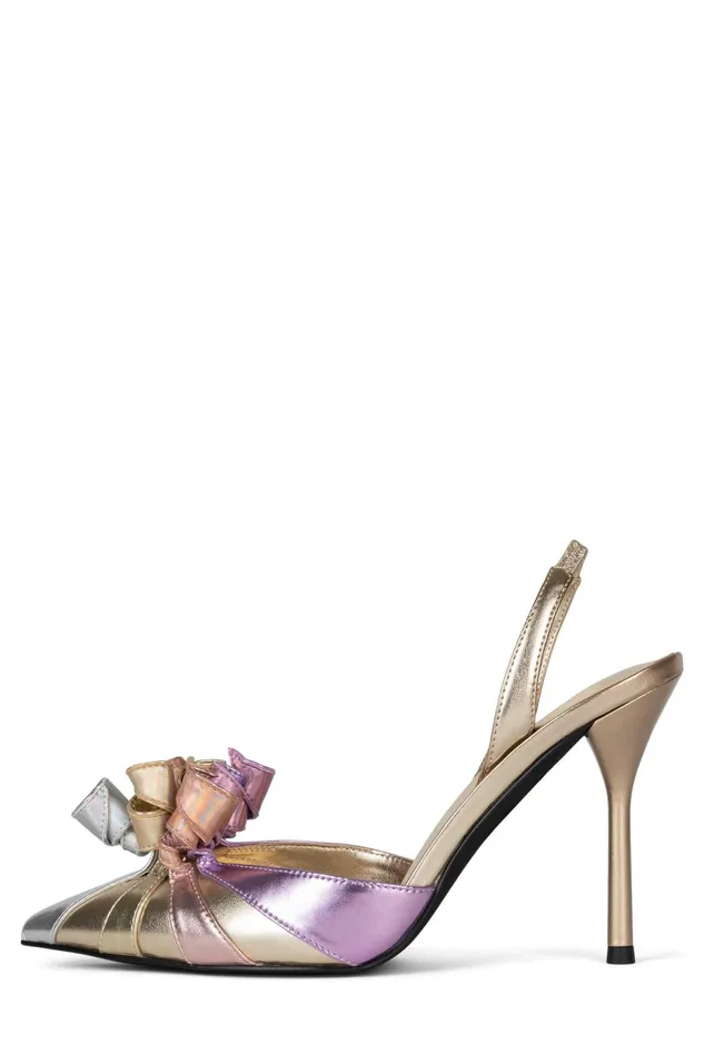 Women Jeffrey Campbell Pump PARTYFAVOR Silver Metallic Black