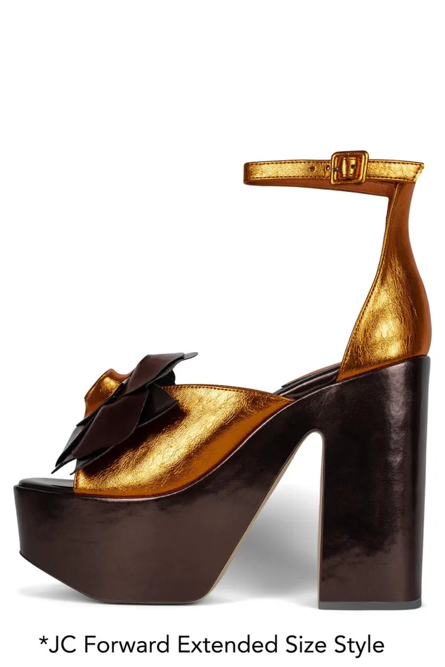 Women Jeffrey Campbell Sandal FATALE Brown Orange Met Combo