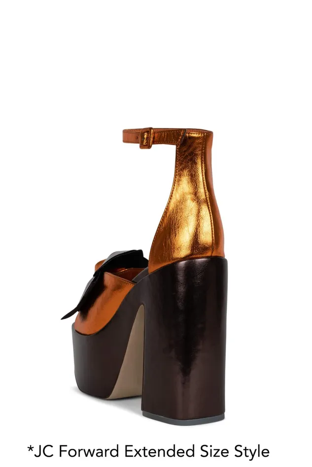Women Jeffrey Campbell Sandal FATALE Brown Orange Met Combo