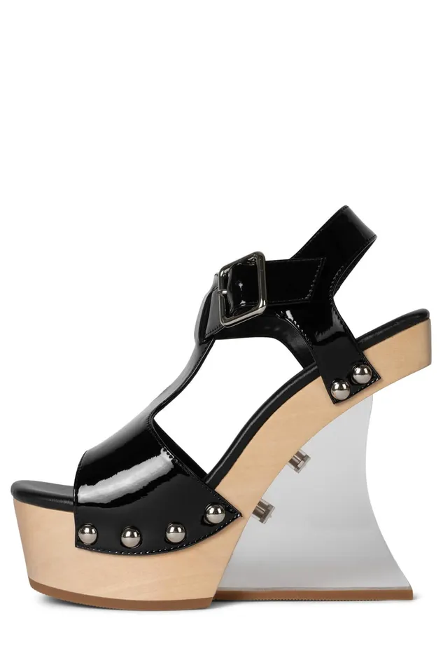 Women Jeffrey Campbell Sandal GALLERIA Black Patent
