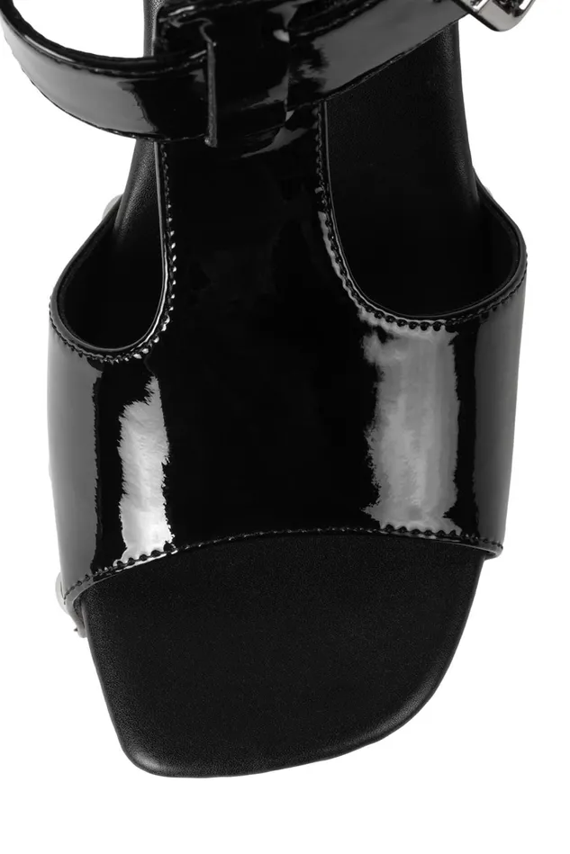 Women Jeffrey Campbell Sandal GALLERIA Black Patent