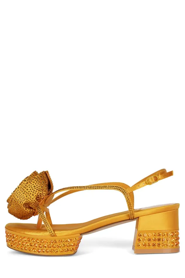 Women Jeffrey Campbell Sandal TRENDSETTR Yellow Satin Yellow