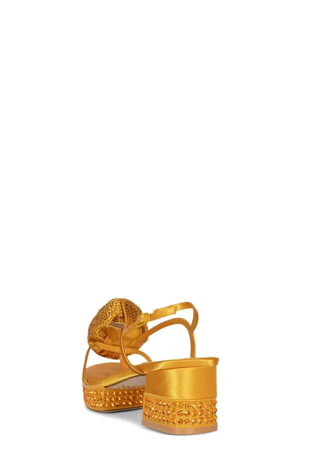 Women Jeffrey Campbell Sandal TRENDSETTR Yellow Satin Yellow