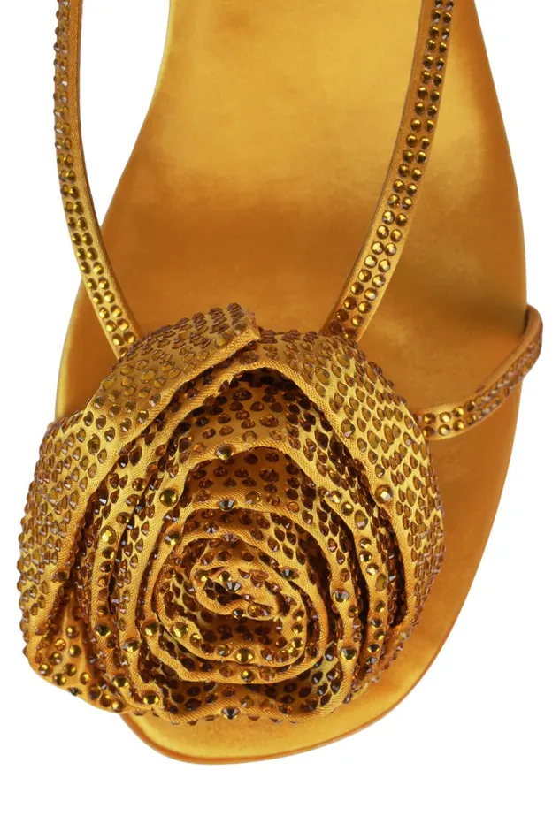 Women Jeffrey Campbell Sandal TRENDSETTR Yellow Satin Yellow