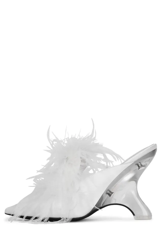 Women Jeffrey Campbell Wedge FURWUT White Satin