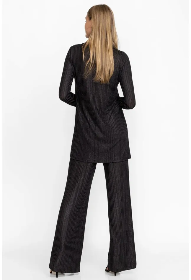 Women Jenna Metallic Easy Pant Black Johnny Was Bottoms