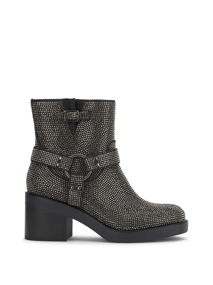 Women Jessica Simpson Boots and Booties Ceridwen Moto Boot In Black Crystal