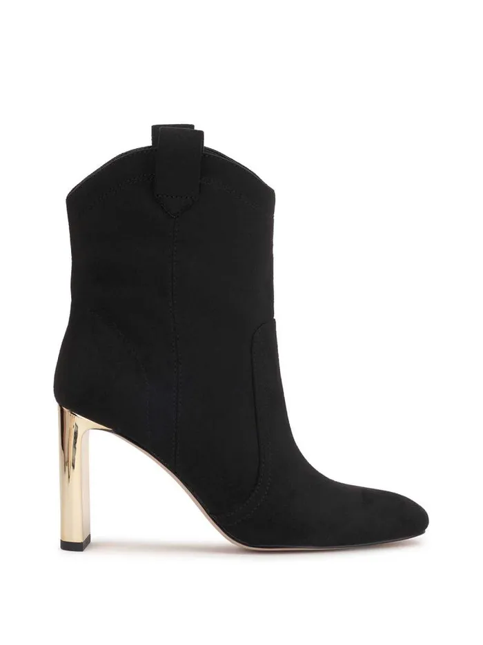 Women Jessica Simpson Boots and Booties Xovira Heeled Bootie In Black Suede