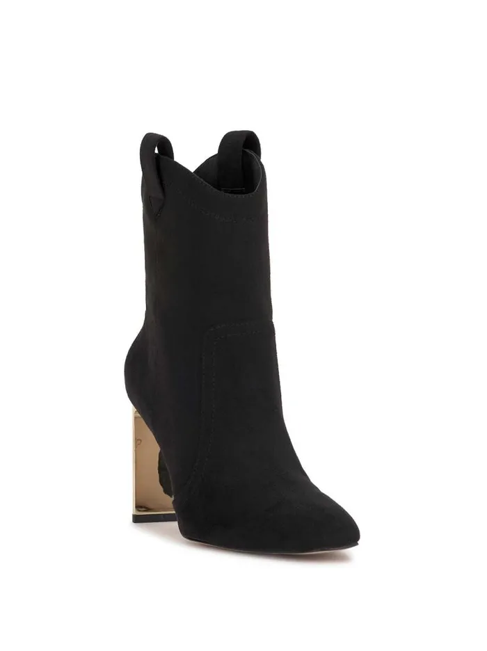 Women Jessica Simpson Boots and Booties Xovira Heeled Bootie In Black Suede