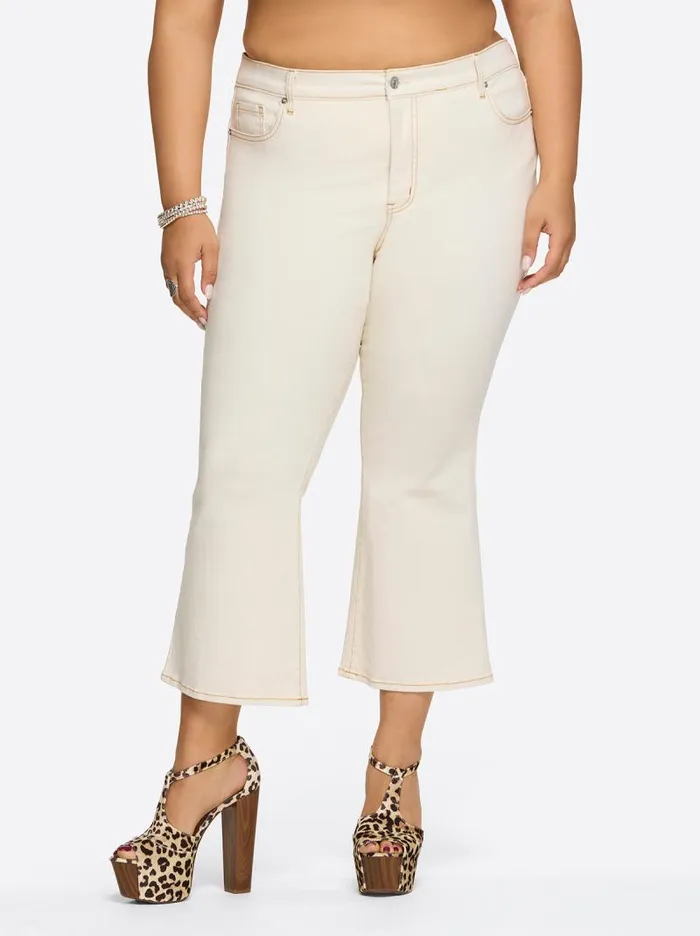 Women Jessica Simpson Bottoms Charmed Ankle Flare In Ecru