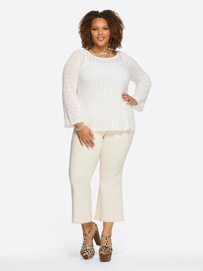 Women Jessica Simpson Bottoms Charmed Ankle Flare In Ecru