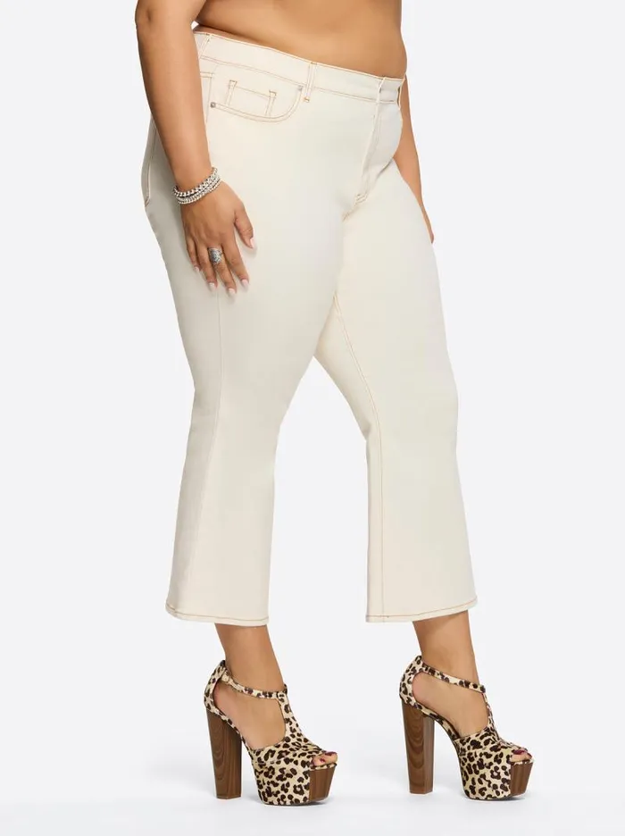 Women Jessica Simpson Bottoms Charmed Ankle Flare In Ecru