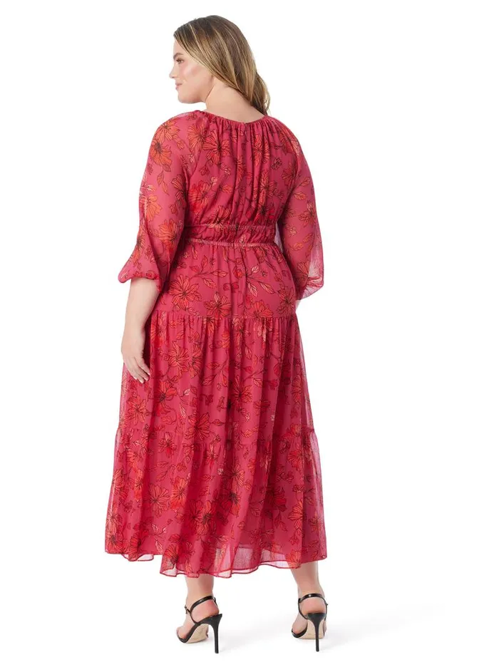 Women Jessica Simpson Dresses Adeline Maxi Dress In Outlined Blossoms