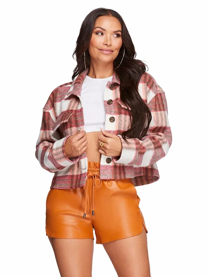 Women Jessica Simpson Jackets Blazers and Kimonos Lenna Cropped Jacket