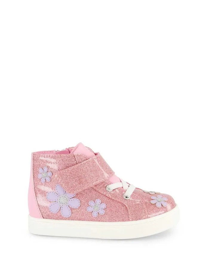 Women Jessica Simpson Kids Toddler Gretchen Flower High Top Sneaker In Pink