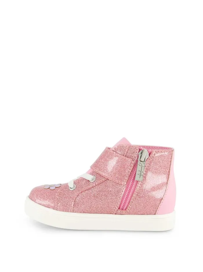 Women Jessica Simpson Kids Toddler Gretchen Flower High Top Sneaker In Pink