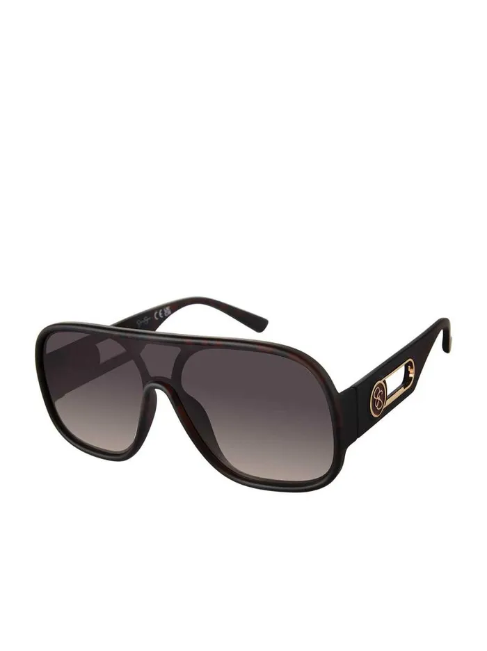 Women Jessica Simpson Sunglasses Modern Shield Aviator Sunglasses In Matte Tortoise
