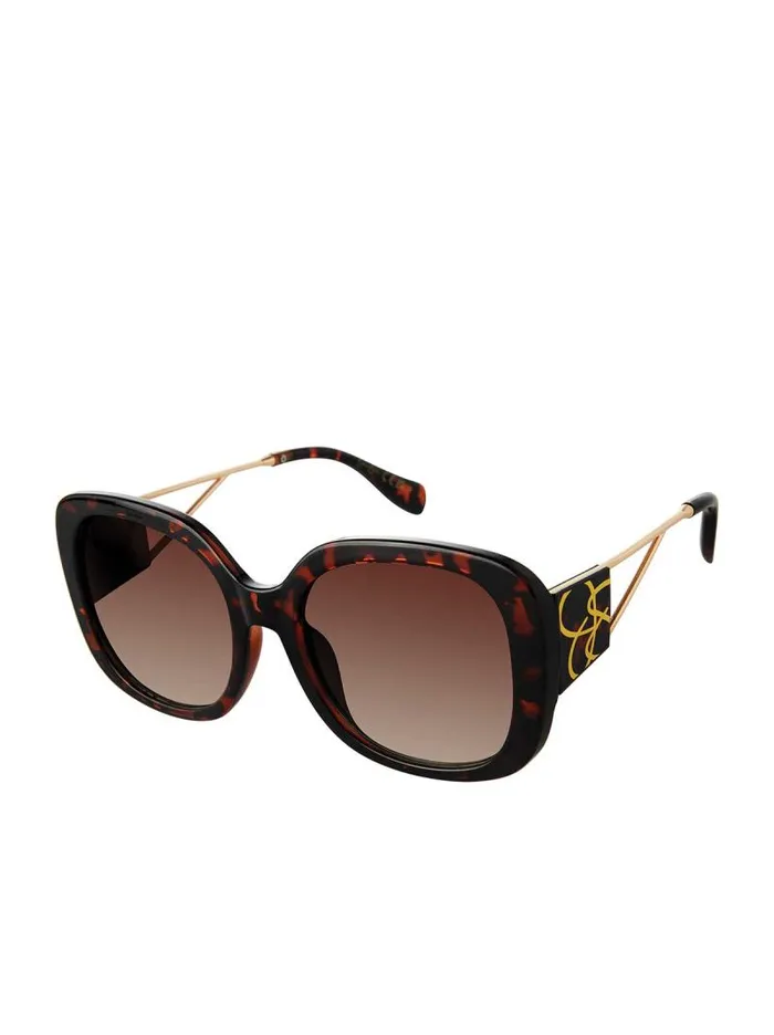 Women Jessica Simpson Sunglasses Oversized Oval Sunglasses In Tortoise