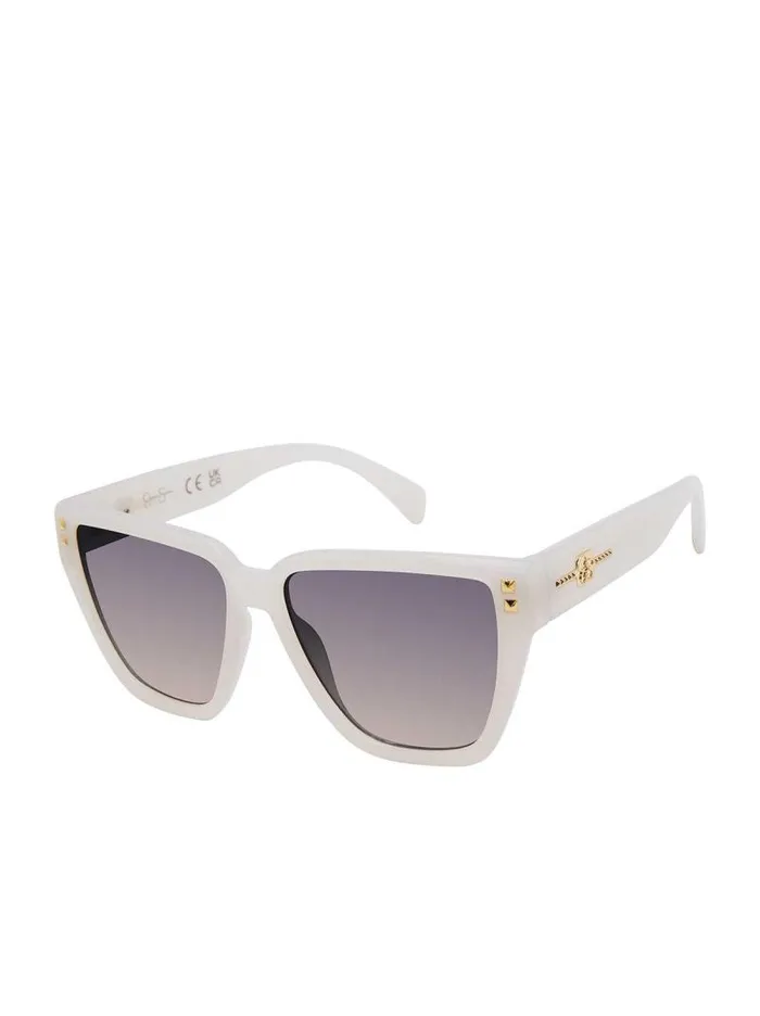 Women Jessica Simpson Sunglasses Star Studded Cat Eye Sunglasses In Cream