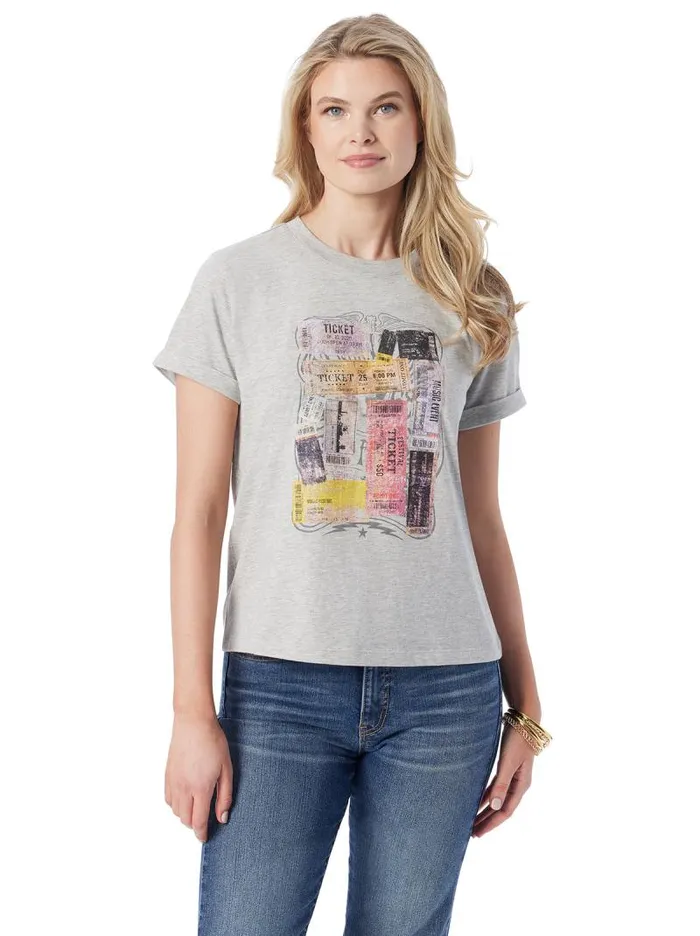 Women Jessica Simpson Tops and Tees Ike Tee In Light Heather Grey