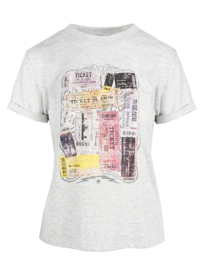 Women Jessica Simpson Tops and Tees Ike Tee In Light Heather Grey