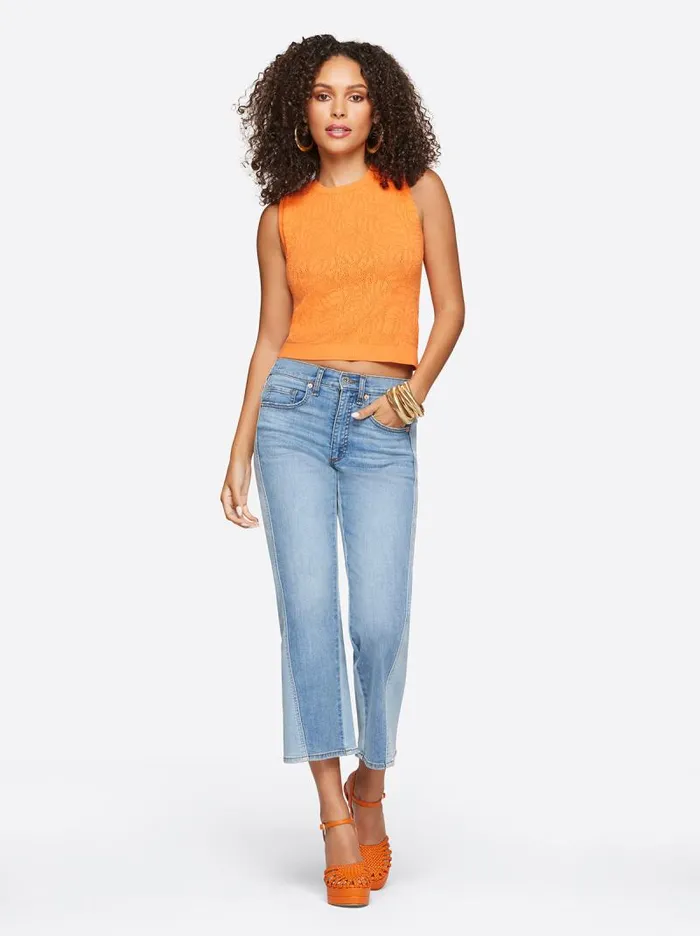 Women Jessica Simpson Tops and Tees Ivy Mesh Tank In Mandarin Orange