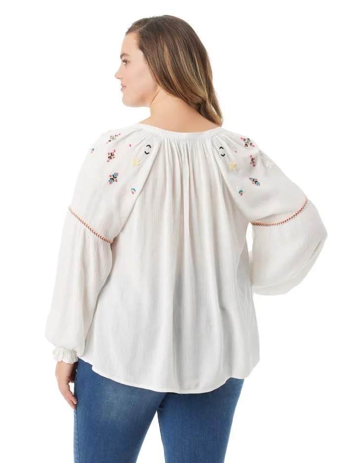 Women Jessica Simpson Tops and Tees Lissy Embellished Top In Gardenia