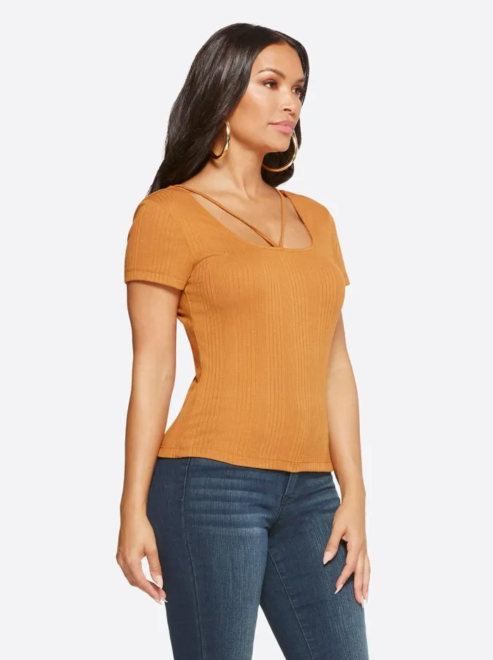 Women Jessica Simpson Tops and Tees Pippa Top In Glazed Ginger