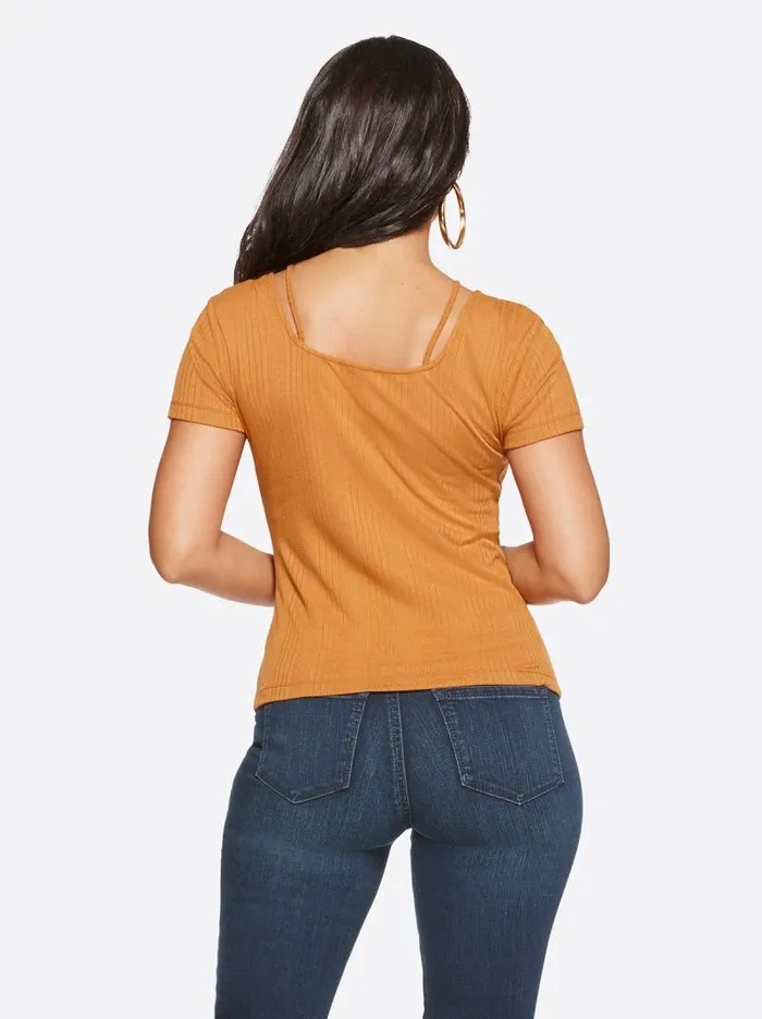 Women Jessica Simpson Tops and Tees Pippa Top In Glazed Ginger