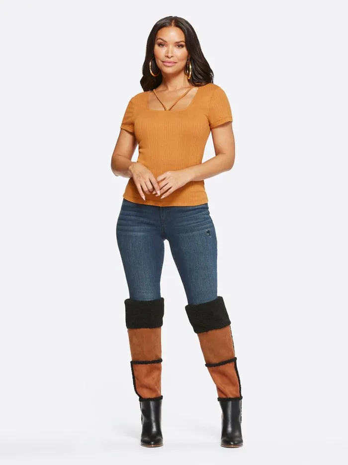 Women Jessica Simpson Tops and Tees Pippa Top In Glazed Ginger