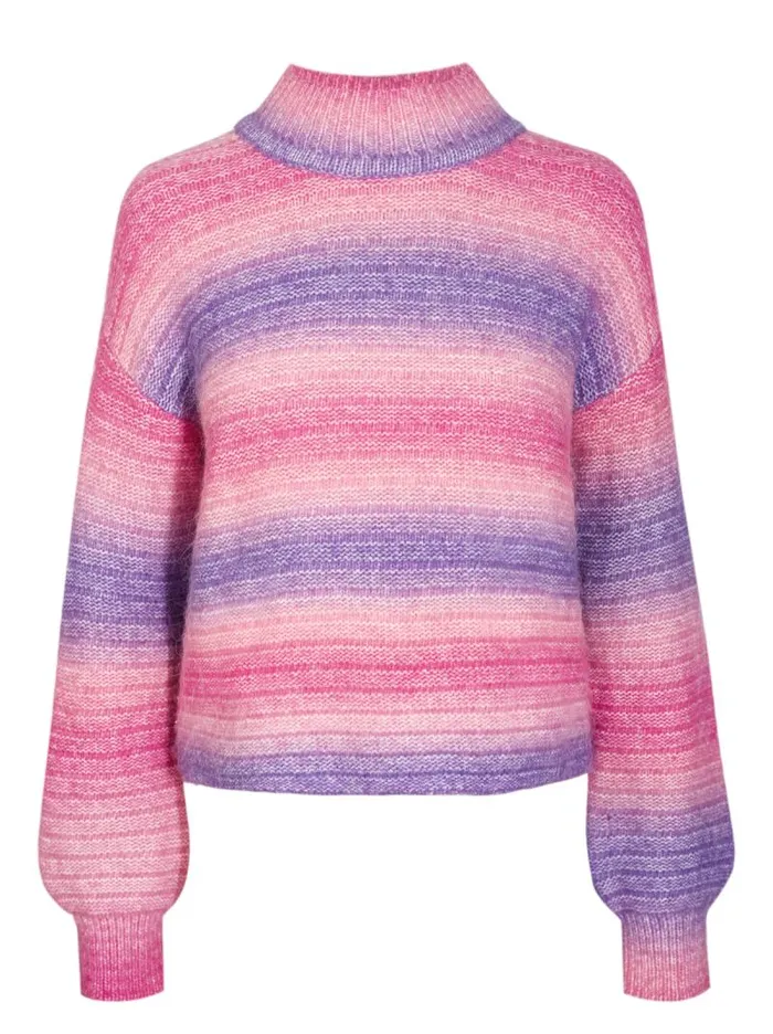 Women Jessica Simpson Tops and Tees Portia Sweater In Royal Purple Combo
