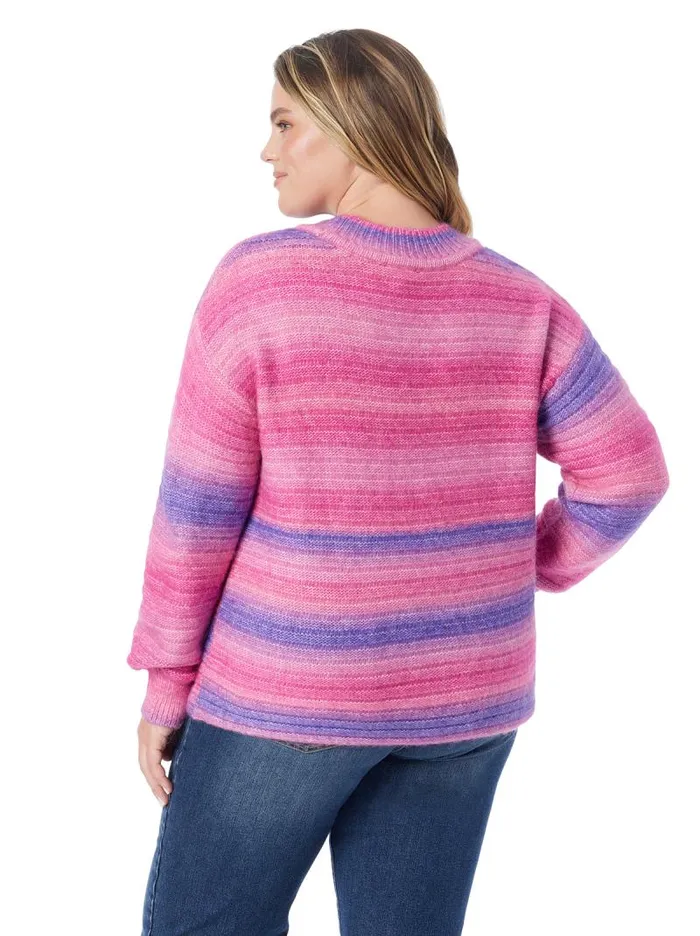 Women Jessica Simpson Tops and Tees Portia Sweater In Royal Purple Combo