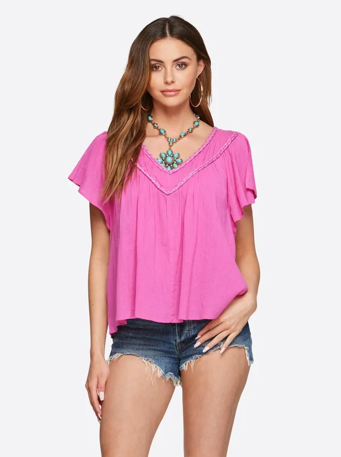 Women Jessica Simpson Tops and Tees Serenity Top In Rose Violet
