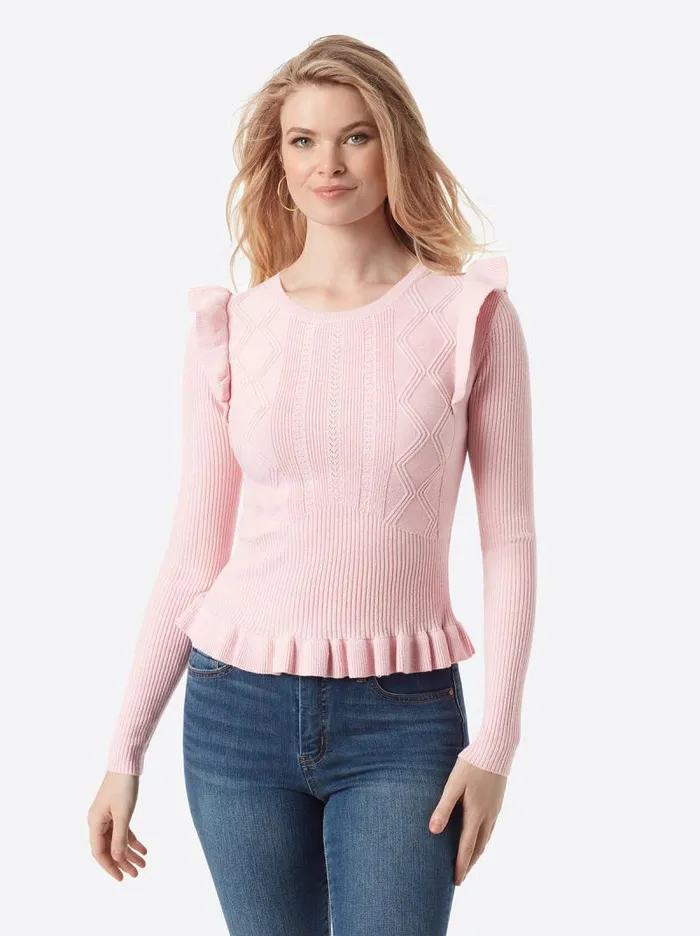 Women Jessica Simpson Tops and Tees Skye Sweater In Bridal Rose