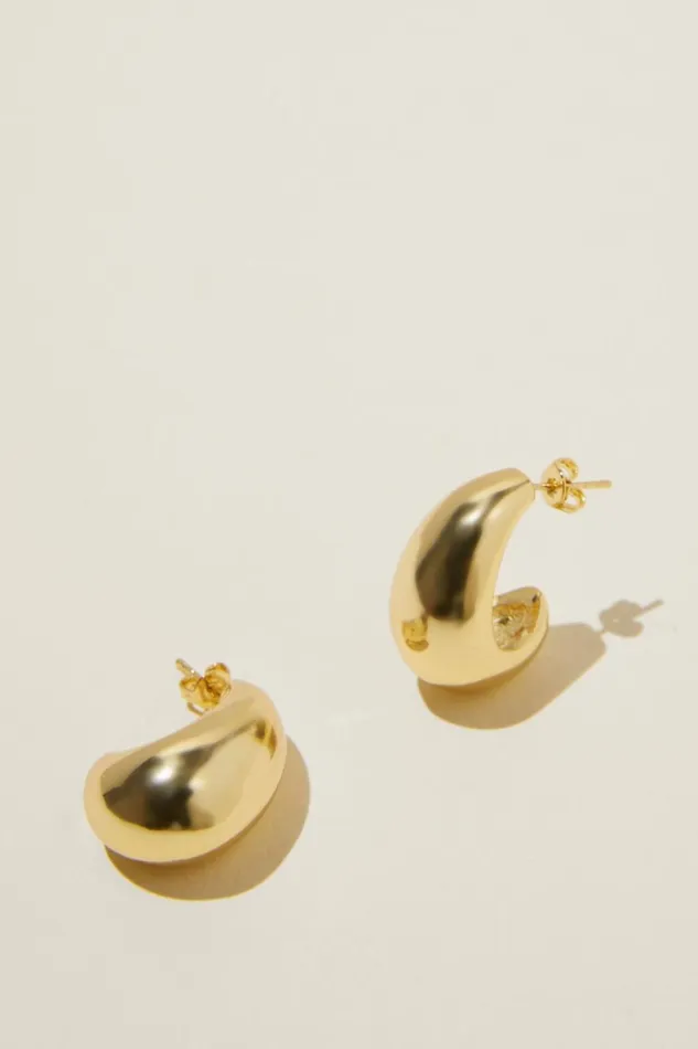 Women Jewelry Cotton On Mid Charm Earring Gold Plated Tear Drop Stud Women Jewelry Cotton On Mid Charm Earring Gold Plated Tear Drop Stud