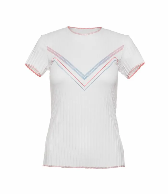 Women KSwiss TShirts and Tops PLEATED SS CREW White