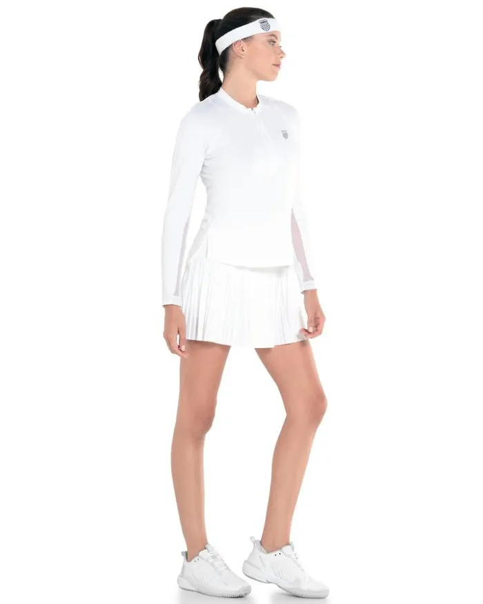 Women KSwiss Tennis and Pickleball EXCEL ZIP LS White