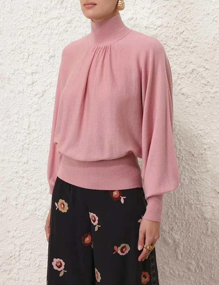 Women Knitwear Zimmermann Batwing Sweater Dusty Pink