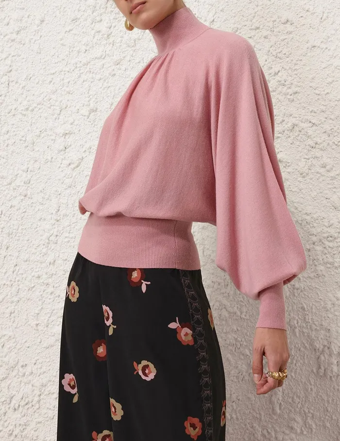 Women Knitwear Zimmermann Batwing Sweater Dusty Pink
