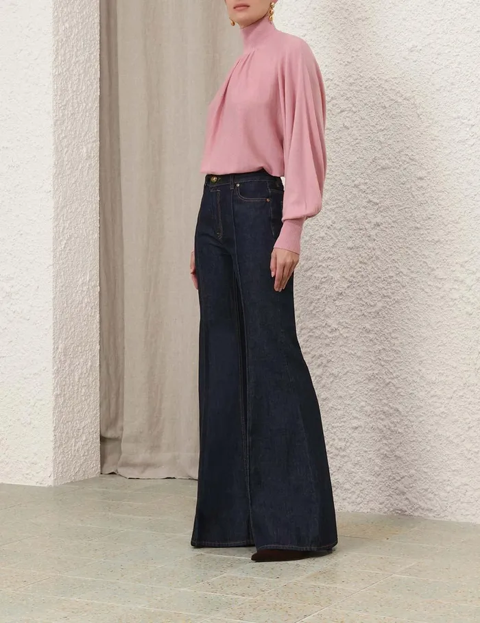 Women Knitwear Zimmermann Batwing Sweater Dusty Pink
