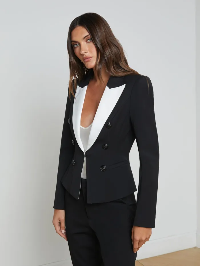 Women L039Agence Blazers and Jackets New Andalusia Blazer Blackwhite Women L039Agence Blazers and Jackets New Andalusia Blazer Blackwhite