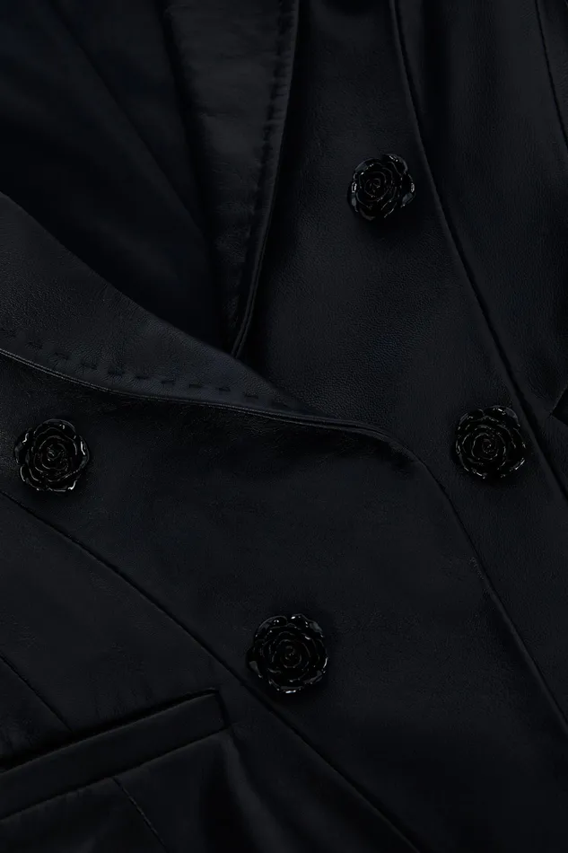 Women L039Agence Blazers and Jackets New Andalusia Leather Blazer Black Women L039Agence Blazers and Jackets New Andalusia Leather Blazer Black
