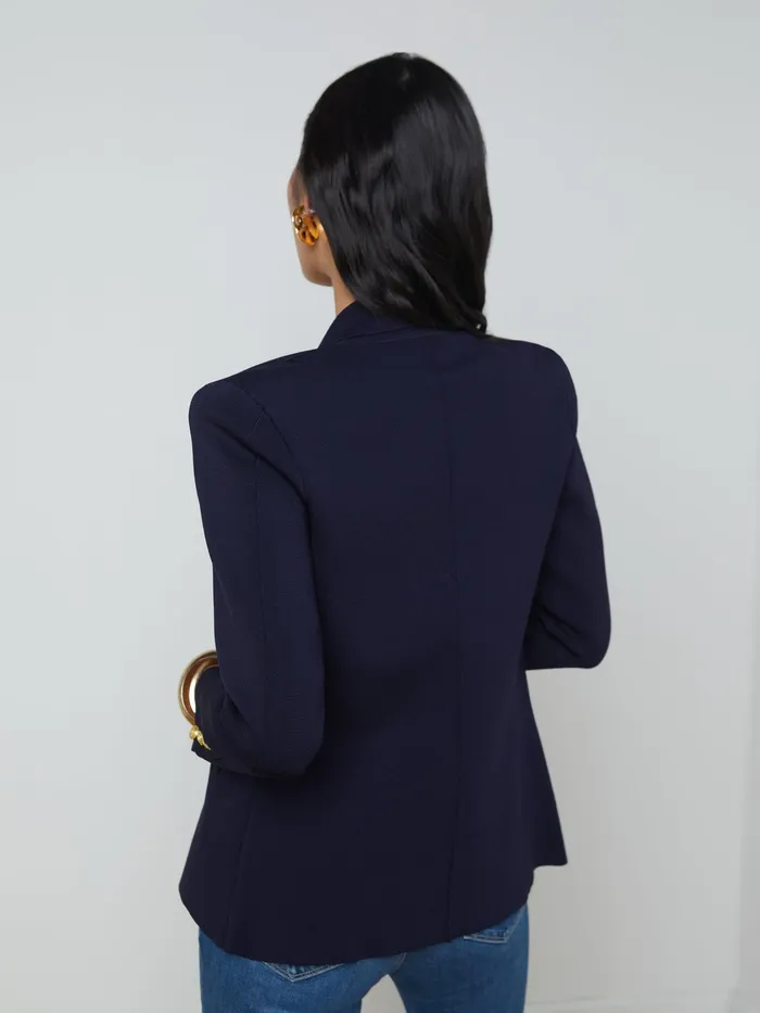 Women L039Agence Blazers and Jackets New Chamberlain Knit Blazer Midnightgold