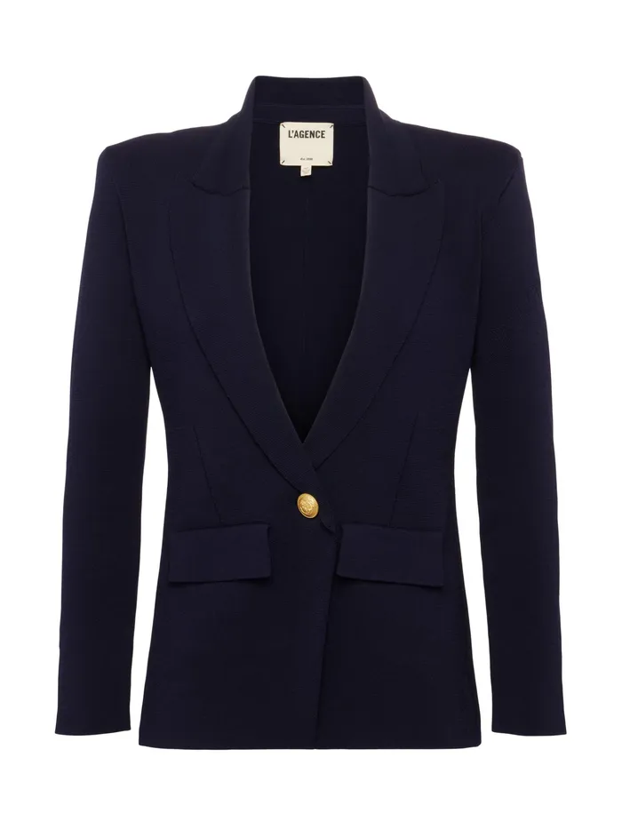 Women L039Agence Blazers and Jackets New Chamberlain Knit Blazer Midnightgold