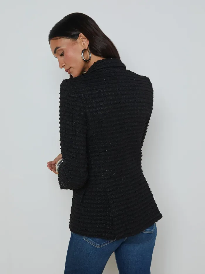 Women L039Agence Blazers and Jackets New Chamberlain Tweed Blazer Black