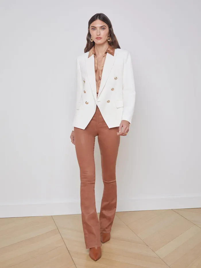 Women L039Agence Blazers and Jackets New Kenzie Blazer Ivorypearl Silver Women L039Agence Blazers and Jackets New Kenzie Blazer Ivorypearl Silver