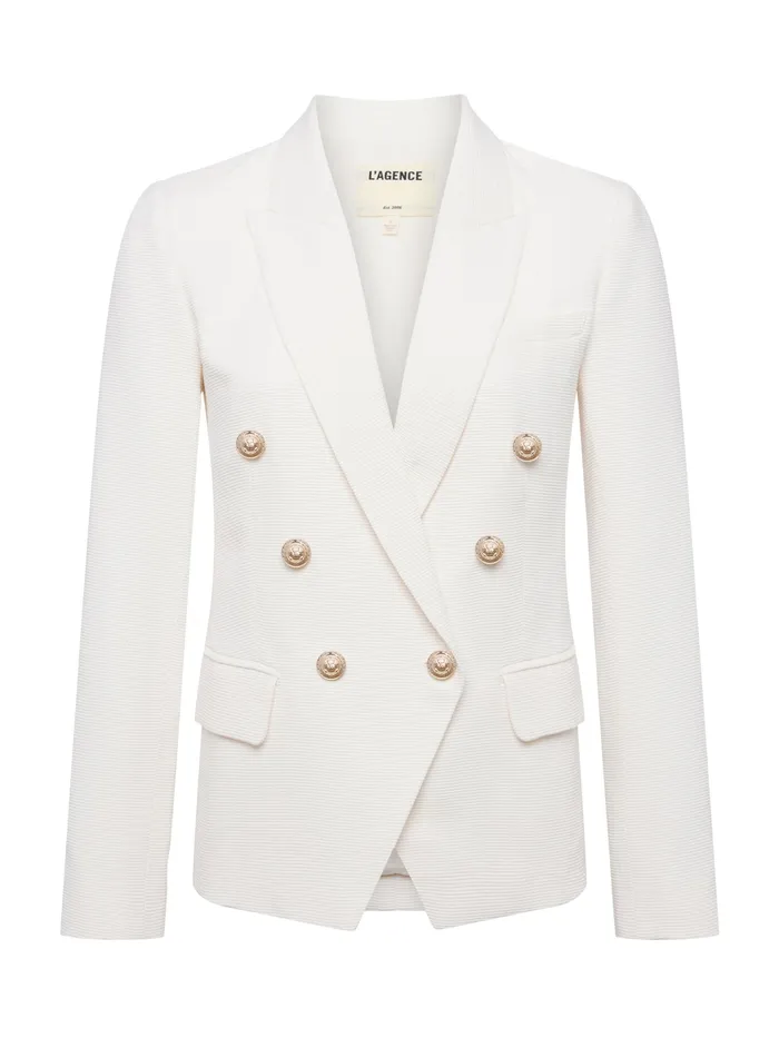 Women L039Agence Blazers and Jackets New Kenzie Blazer Ivorypearl Silver Women L039Agence Blazers and Jackets New Kenzie Blazer Ivorypearl Silver