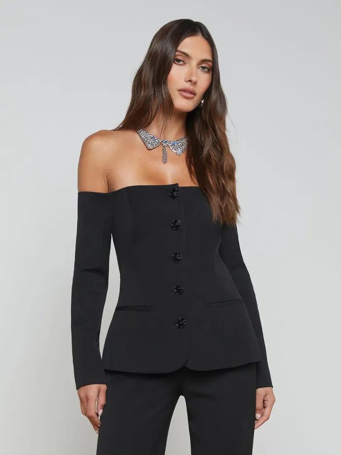 Women L039Agence Blouses and Tops Alice Blazer Top Black