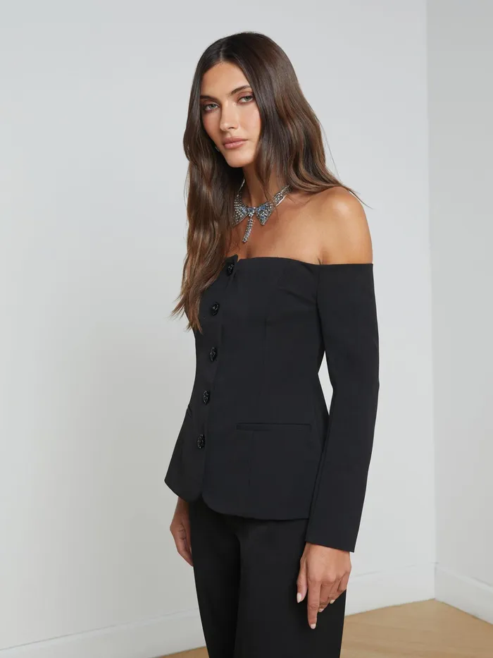 Women L039Agence Blouses and Tops Alice Blazer Top Black Women L039Agence Blouses and Tops Alice Blazer Top Black